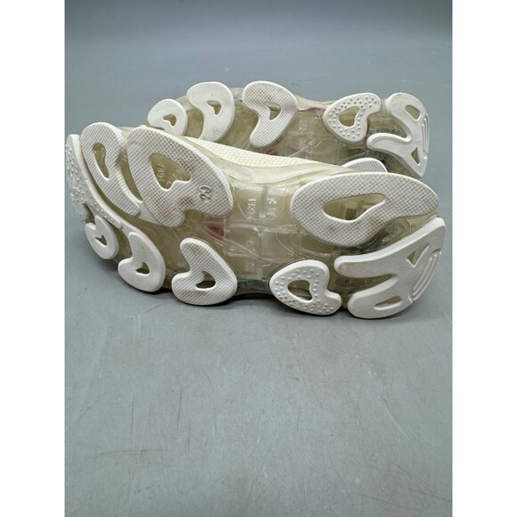 Cream & Blue Sock Sneakers With Red Stripe Details kids size 29 6 years READ - Picture 4 of 8